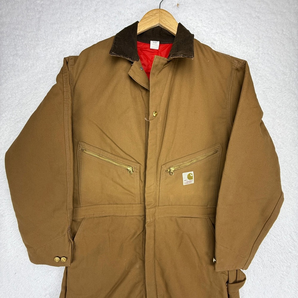 Carhartt Insulated Coveralls Quilt Lined Mens 44 Long 996Q Brown NWT NOS